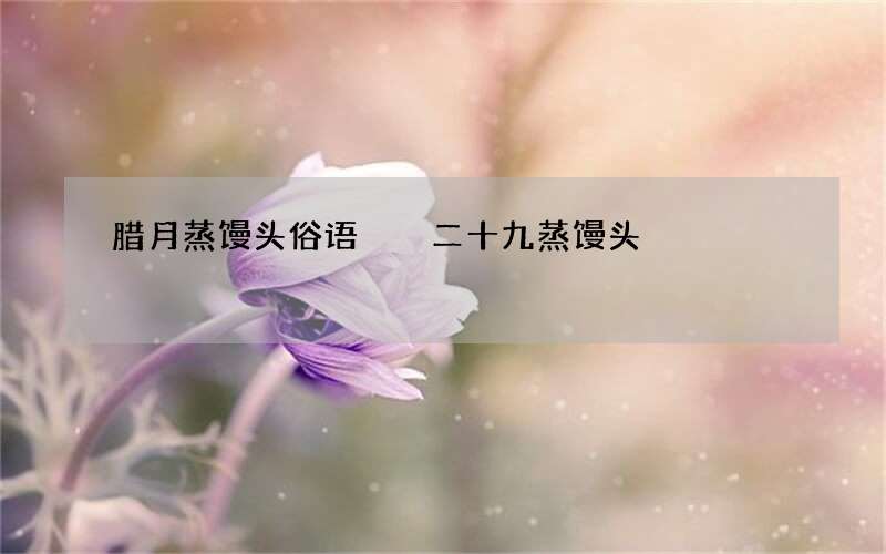 腊月蒸馒头俗语  二十九蒸馒头